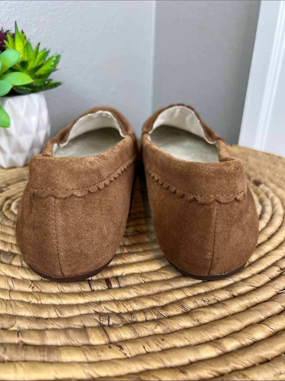 Vionic Women's Suede Moccasins in Chestnut - Picture 4 of 9
